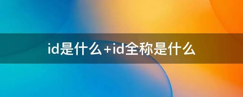 id是什么 id全称是什么