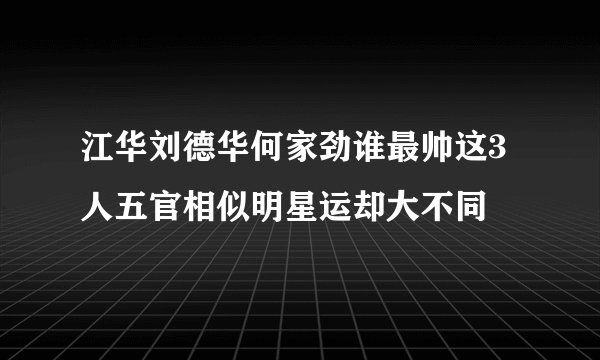 江华刘德华何家劲谁最帅这3人五官相似明星运却大不同