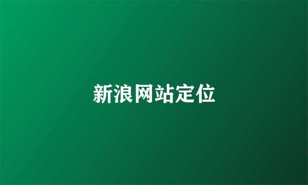 新浪网站定位