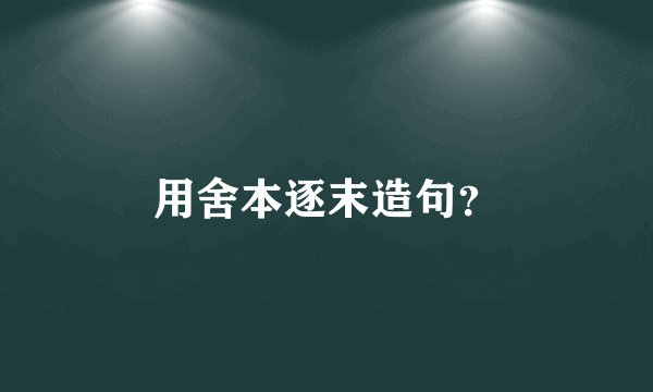 用舍本逐末造句？