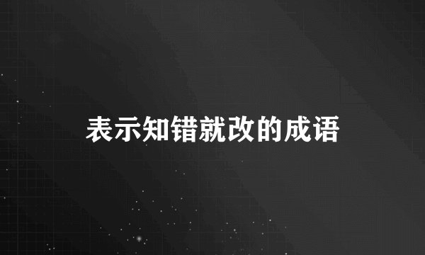 表示知错就改的成语
