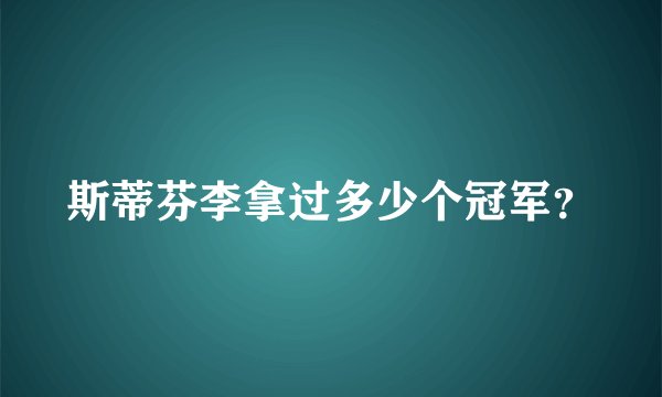 斯蒂芬李拿过多少个冠军？