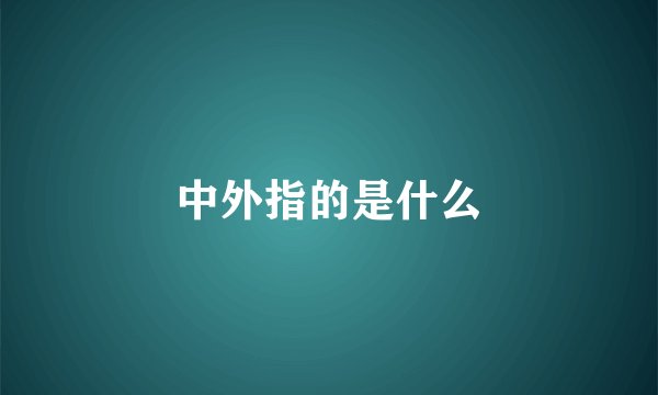 中外指的是什么