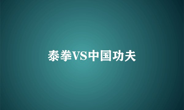 泰拳VS中国功夫