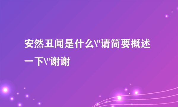 安然丑闻是什么\