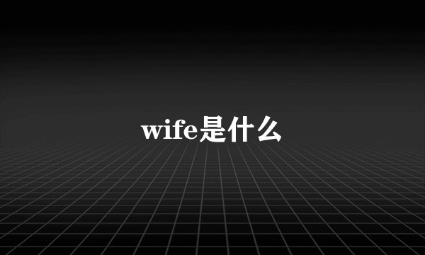 wife是什么
