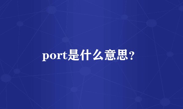 port是什么意思？