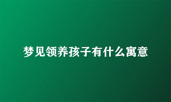 梦见领养孩子有什么寓意