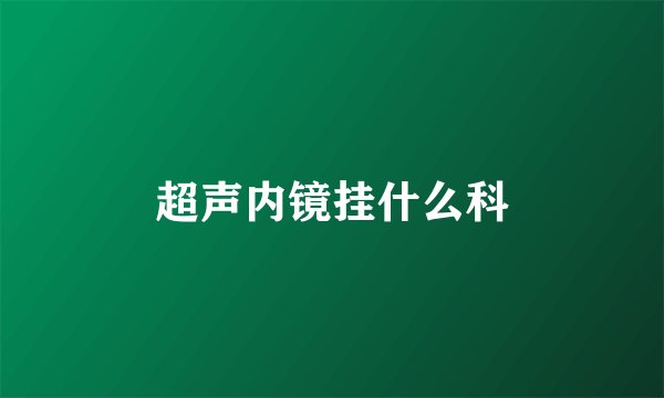 超声内镜挂什么科
