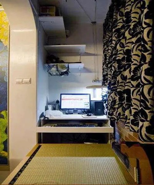 阳台做书房装修效果图 1.7米阳台变书房装修太实用了