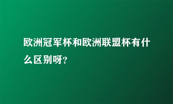 欧洲冠军杯和欧洲联盟杯有什么区别呀？