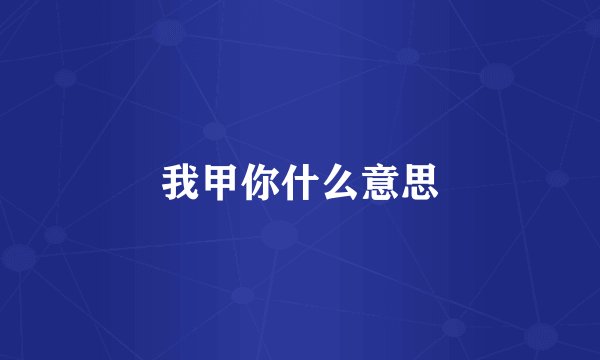 我甲你什么意思