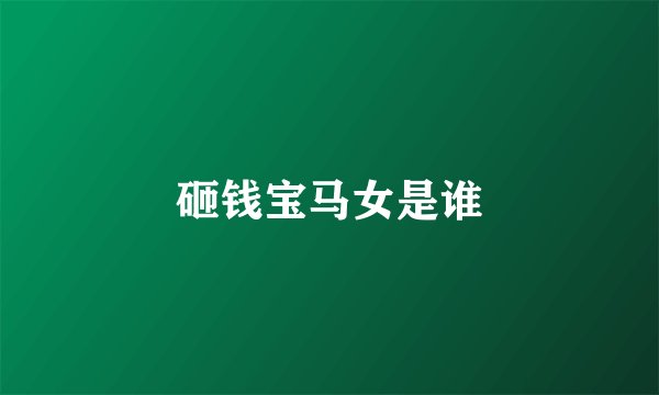 砸钱宝马女是谁