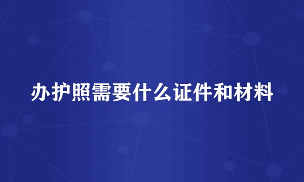 办护照需要什么证件和材料