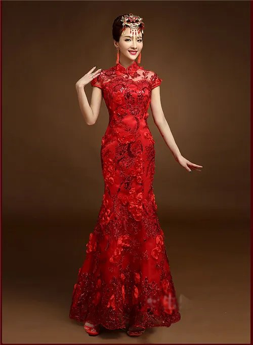 旗袍礼服新娘图片欣赏 新娘旗袍礼服的搭配技巧