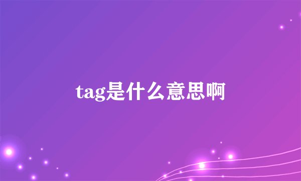 tag是什么意思啊