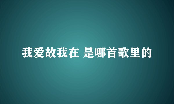 我爱故我在 是哪首歌里的