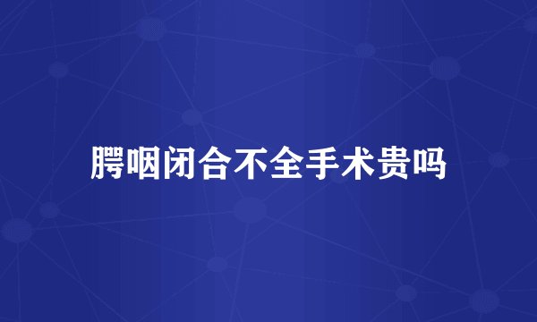 腭咽闭合不全手术贵吗
