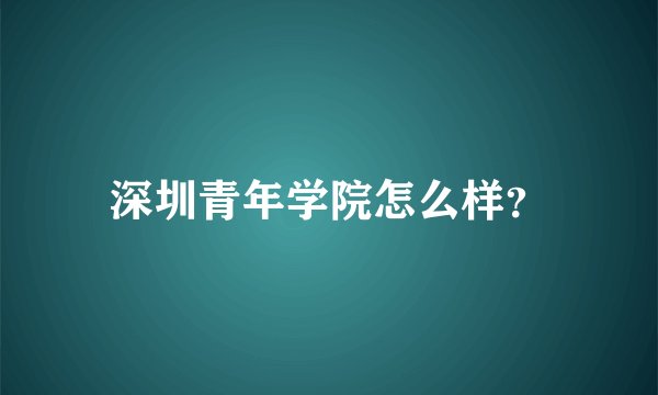 深圳青年学院怎么样？