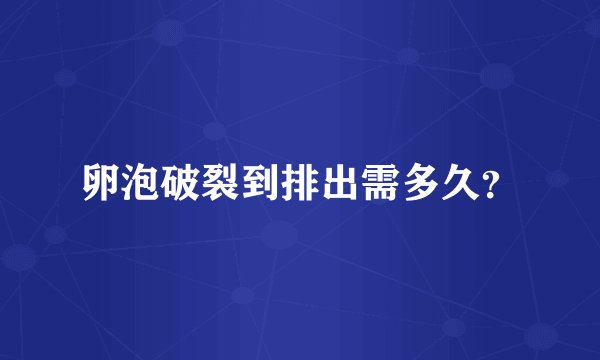 卵泡破裂到排出需多久？