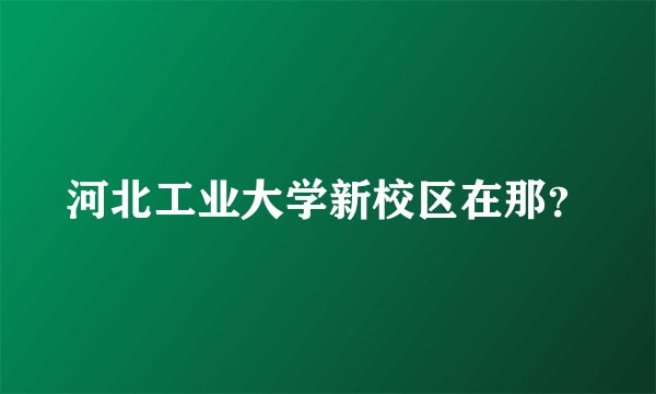 河北工业大学新校区在那？