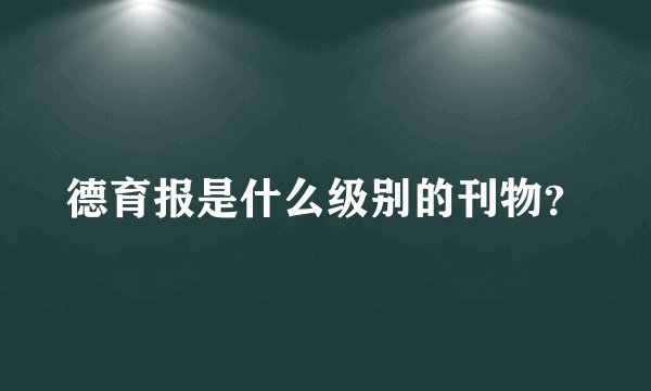 德育报是什么级别的刊物？