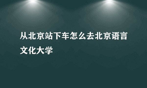 从北京站下车怎么去北京语言文化大学