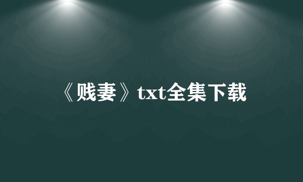《贱妻》txt全集下载