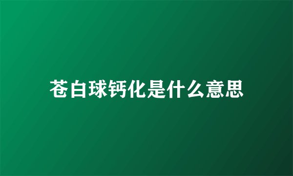 苍白球钙化是什么意思