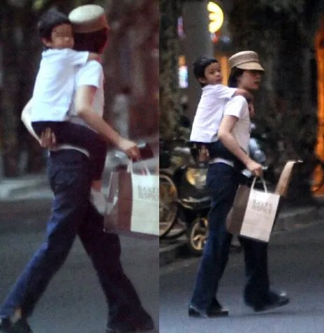 孙俪背儿子过马路被赞幸福 发微博斥责工地引发争议