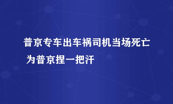 普京专车出车祸司机当场死亡 为普京捏一把汗