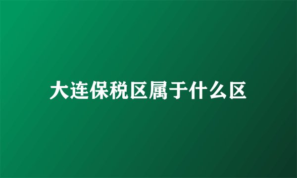 大连保税区属于什么区