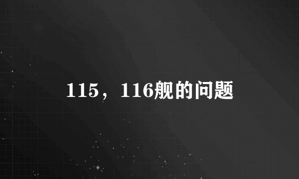 115，116舰的问题