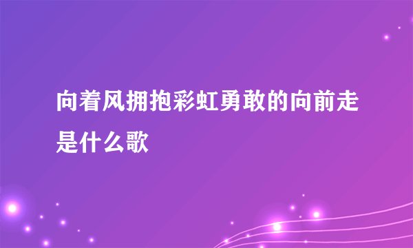 向着风拥抱彩虹勇敢的向前走是什么歌