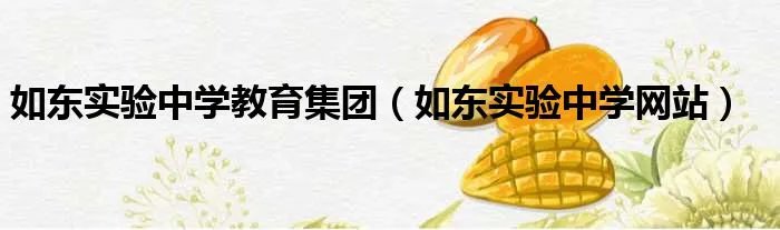 如东实验中学教育集团（如东实验中学网站）