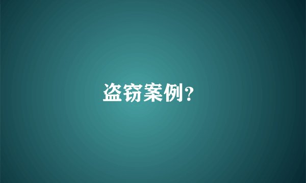 盗窃案例？