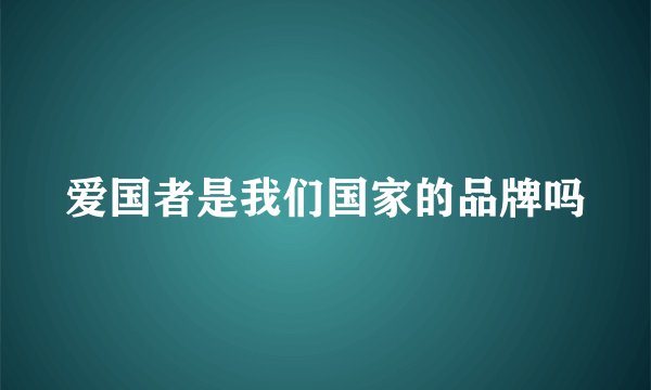 爱国者是我们国家的品牌吗