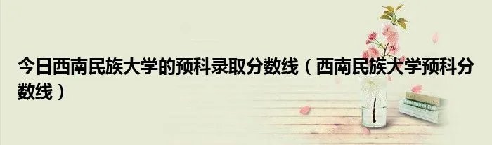 今日西南民族大学的预科录取分数线（西南民族大学预科分数线）