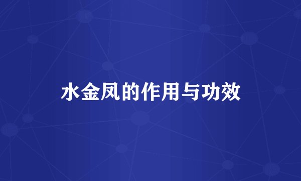水金凤的作用与功效