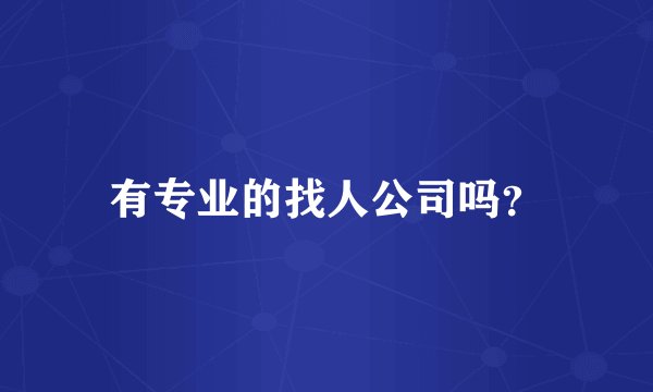 有专业的找人公司吗？