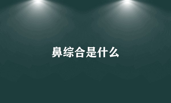 鼻综合是什么