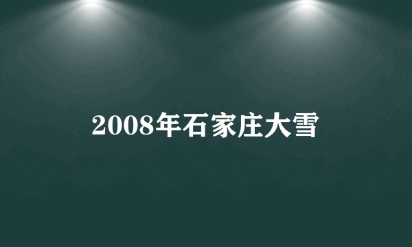 2008年石家庄大雪