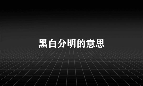 黑白分明的意思