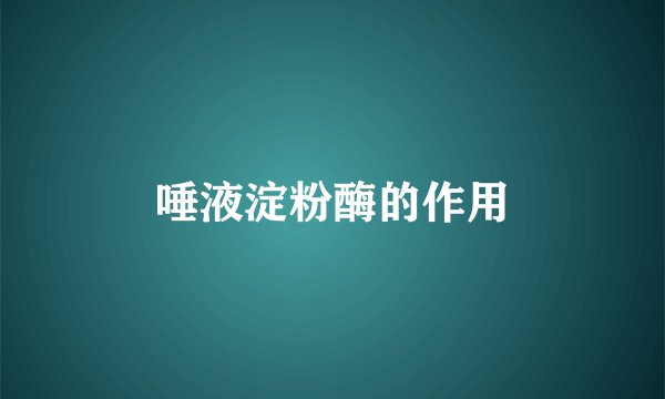 唾液淀粉酶的作用