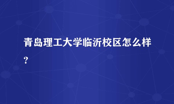 青岛理工大学临沂校区怎么样？