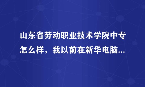 山东省劳动职业技术学院中专怎么样，我以前在新华电脑学院上过一年，无奈费用太高，我想学软件工程类的