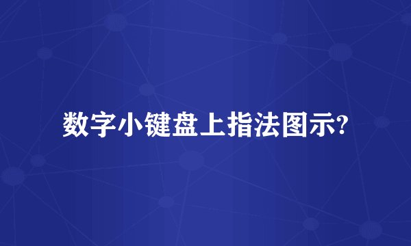 数字小键盘上指法图示?