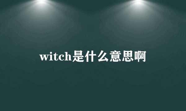 witch是什么意思啊
