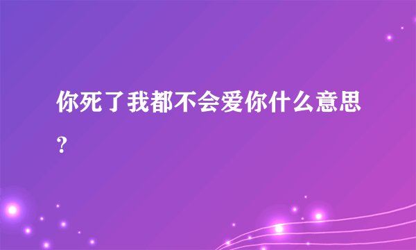 你死了我都不会爱你什么意思？