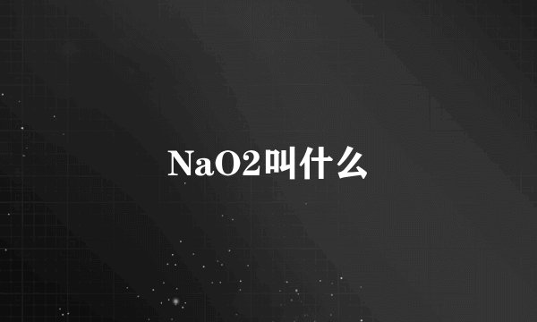 NaO2叫什么